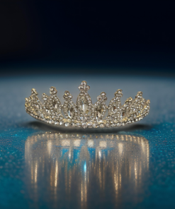 Hair Tiara - Large Gems 13 Ovals Sticking Up with sm flower crystals