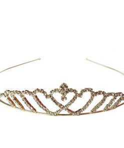 Hair tiara – 11 Hearts Connected gold