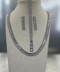 Tennis necklace and Earring set