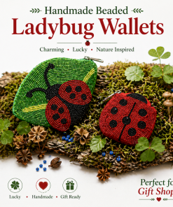 Handmade Classic Ladybug Coin Purse 