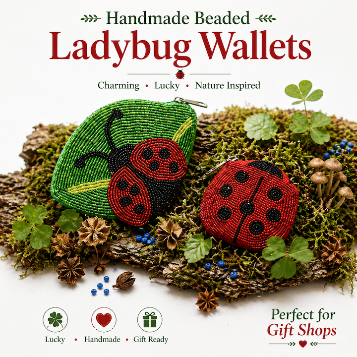 Handmade Classic Ladybug Coin Purse