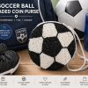 Handmade Beaded Coin Purse- Soccer Ball Design