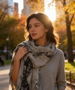 Nature Bee butterfly Print Scarf