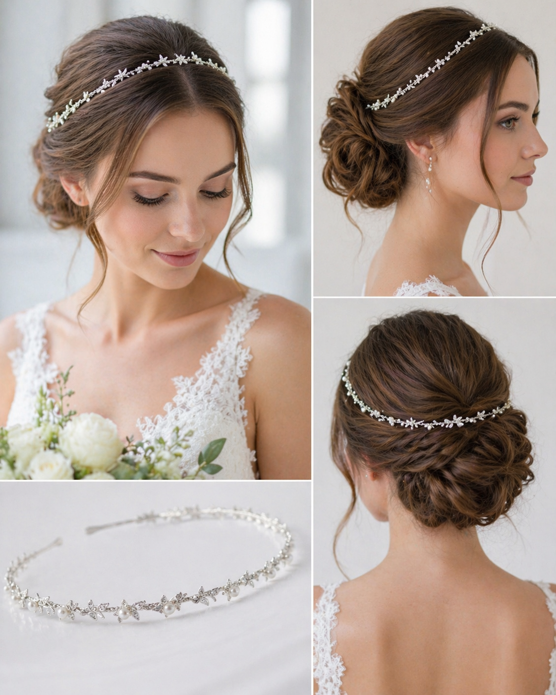 Bridal Hair Greek Style Crystal