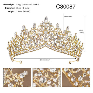 Tiara-Hair Crown silver or gold