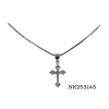 Necklace-Cubic zirconia cross with points on ends snake 18" Chain