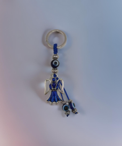 Evil eye angel style key chain
