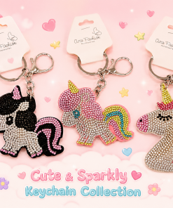 Keychain- Rhinestones Unicorn