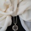 Necklace - circle with cross Silver