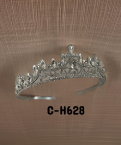 Hair tiara with diamond crystals  and pinty wave design