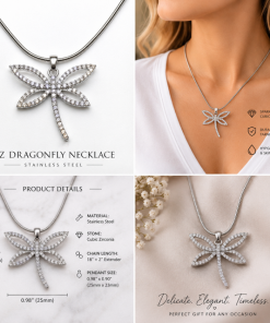 Alternative view of CZ Dragonfly Necklace