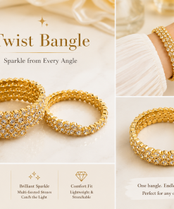 Twisty bangle- Crystal