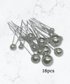 Hair Pin for hair decoration 18pcs w/pearl assort size