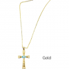 Necklace - cross w/ evileye gold or silver 18" chain