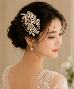 Hair comb- Ribbon shape with leaves