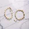 Bracelet freshwater peach colour oval style