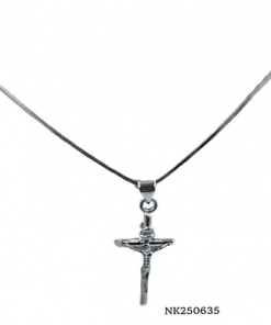 Necklace - Cross on Jesus silver