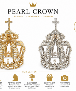 Royal Pearl Crown With Cross