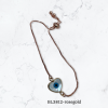 Bracelet- Evil eye heart shape rose-gold on pull cord