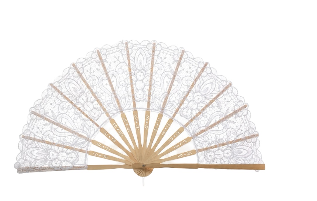 Vintage Lace Folding Hand Fan - Image 2