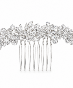 Hair Comb - Flower Strip Crystal Clusters