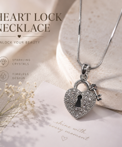 Austrian Crystal Heart Lock Necklace