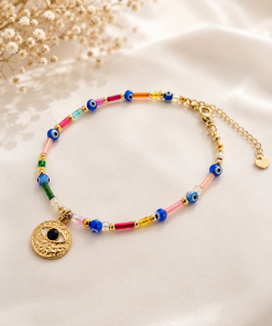 Alternative view of Rainbow Evil eye Necklace or Bracelet