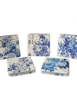 Blue  Shaped Flowers Compact Mirror- 12Pcs Assorted