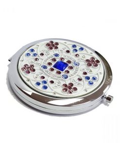Alternative view of Compact Mirror- Crystal Midnight Sapphire -Final Sale