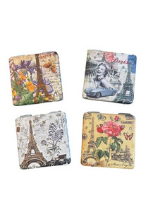 Paris Vintage Compact Mirror  MIX  Image - 12 pcs Assorted