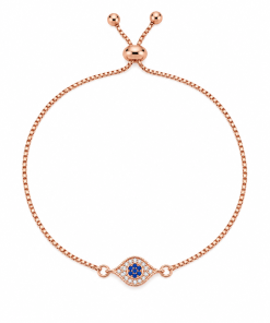 Bracelet- Evil eye flat Adjustable Chain - Image 4