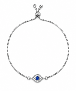 Alternative view of Bracelet- Evil eye flat Adjustable Chain