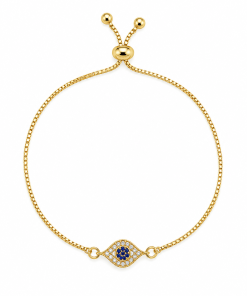 Bracelet- Evil eye flat Adjustable Chain - Image 3
