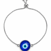 Evil eye circle style bracelet pull cord