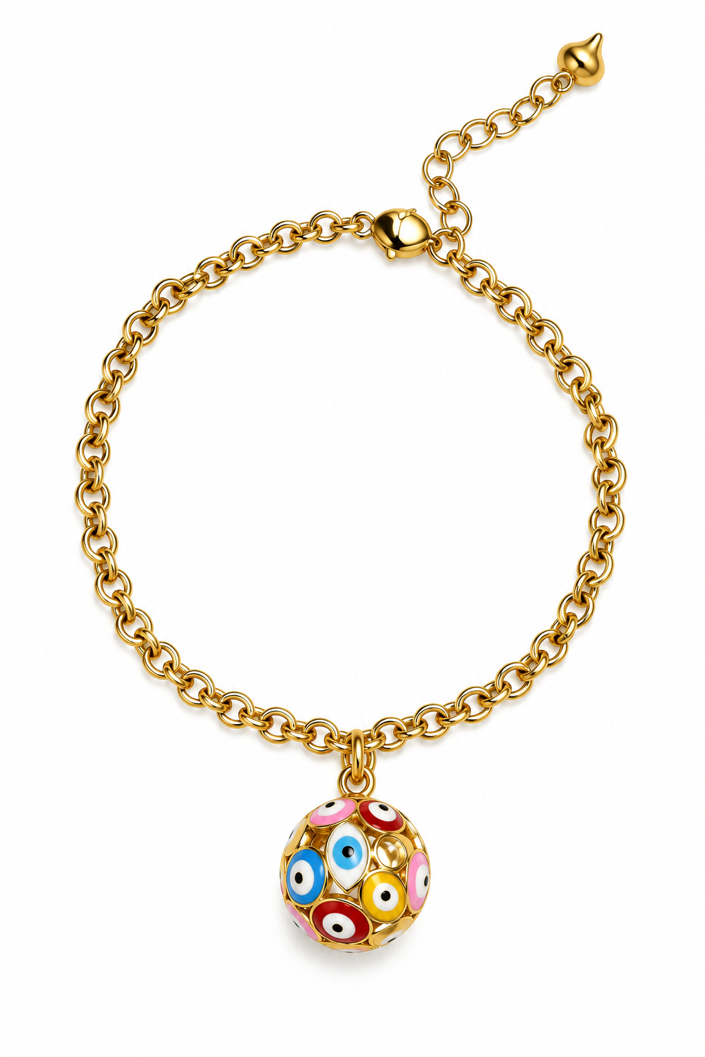 Bracelet or Anklet big evil eye ball size 12mm