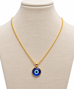 Necklace evil eye plated 18"  silver or gold chain