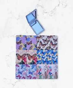 Butterfly  Rectangle Compact mirror 12 pcs Assorted