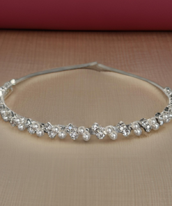Hairband-Double rhinestones with double pearls