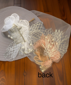 Silk flower hair comb with pearls (colour option)