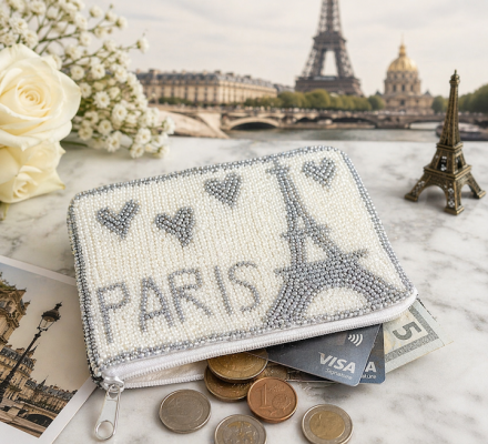 Handmade Paris Coin Purse-Eiffel Tower Design