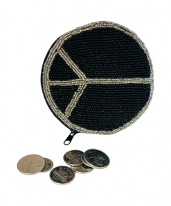 Beaded Peace Sign Coin Purse