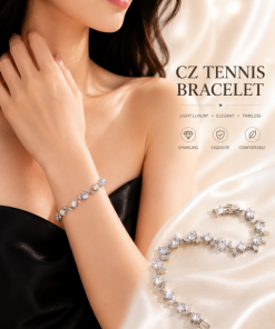 Leaf Link CZ Bracelet