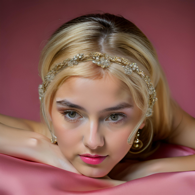 Hair band pearls and leaf style