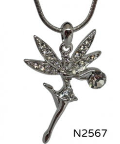 Necklace - Fairy holding crystal clear ball