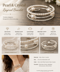 Pearl & Crystal Layered Cuff Bracelet