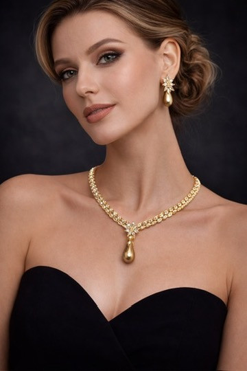 CZ & Pearl Bridal Jewelry Set - Image 2