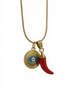 Necklace evil eye and little red pepper