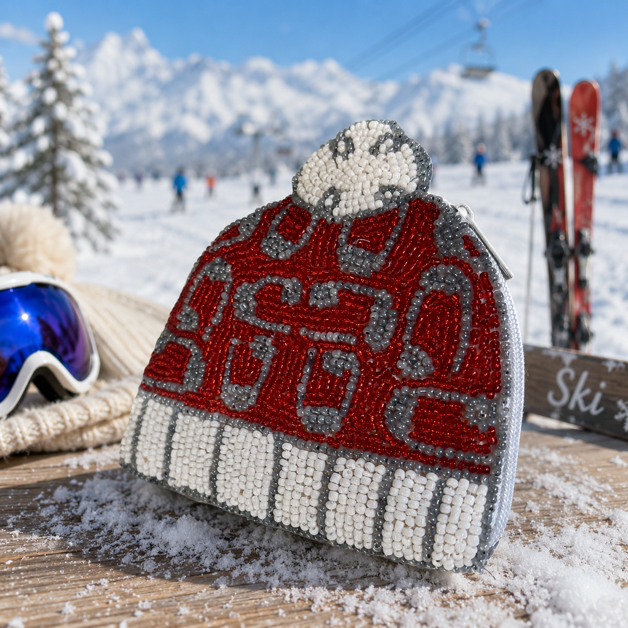 Hat Shape, Winter, Red & White