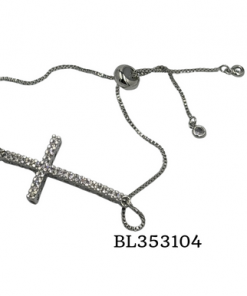 Bracelet-Cross large size zirconium stone pull up chain