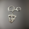 Key chain- Rhinestone leopard face